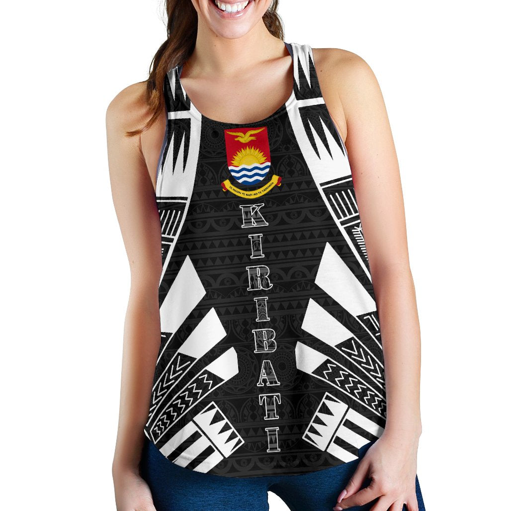 Kiribati Women Racerback Tank - Polynesian Tattoo Black Black - Polynesian Pride