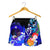 CNMI Custom Personalised Women's Shorts - Humpback Whale with Tropical Flowers (Blue) - Polynesian Pride