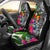 Tonga Custom Personalised Car Seat Covers White - Turtle Plumeria Banana Leaf Universal Fit White - Polynesian Pride