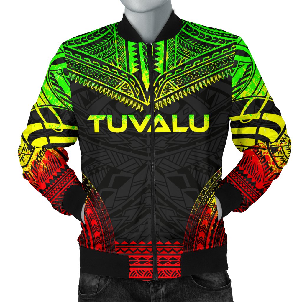 Tuvalu Polynesian Chief Men's Bomber Jacket - Reggae Version Reggae - Polynesian Pride