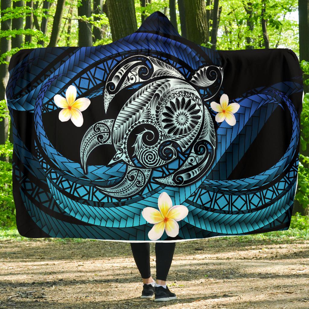 Hawaii Turtle Plumeria Polynesian Hooded Blanket - Mela Style - Polynesian Pride