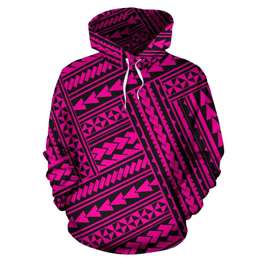 Hawaii Hoodie Polynesian Nation Pink Pullover Unisex Art - Polynesian Pride