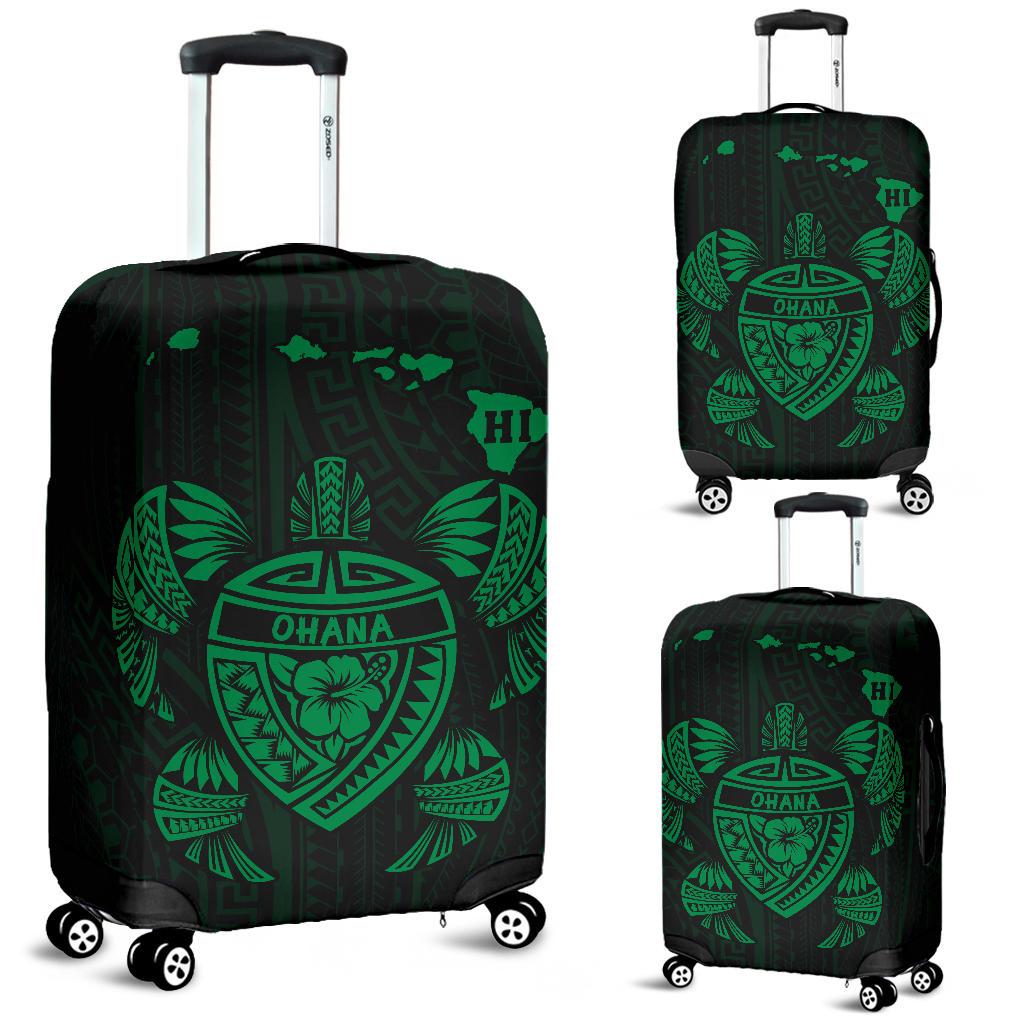 Hawaii Kakau Polynesian Turtle Map Luggage Covers - Green Green - Polynesian Pride