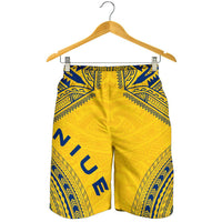Niue Men's Shorts - Polynesian Chief Flag Version - Polynesian Pride