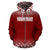 Cook Islands Custom All Over Zip up Hoodie Fog Red - Polynesian Pride