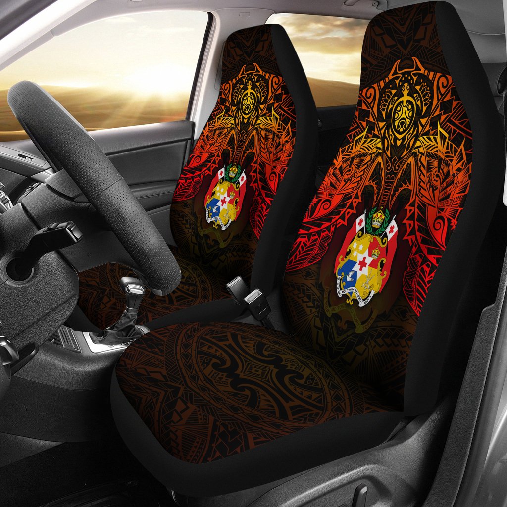 Tonga Car Seat Covers - Tonga Coat Of Arms Red Manta Ray Universal Fit RED - Polynesian Pride