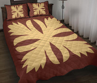 Hawaiian Royal Pattern Quilt Bed Set - Coral - C3 Style Coral - Polynesian Pride
