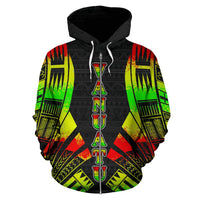 Vanuatu Polynesian Zip up Hoodie Reggae Tattoo - Polynesian Pride