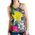 Hawaii Custom Personalised Women's Racerback Tank White - Turtle Plumeria Banana Leaf - Polynesian Pride