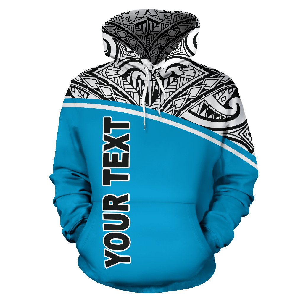 Tuvalu Polynesian Custom Hoodie Curve Blue - Polynesian Pride