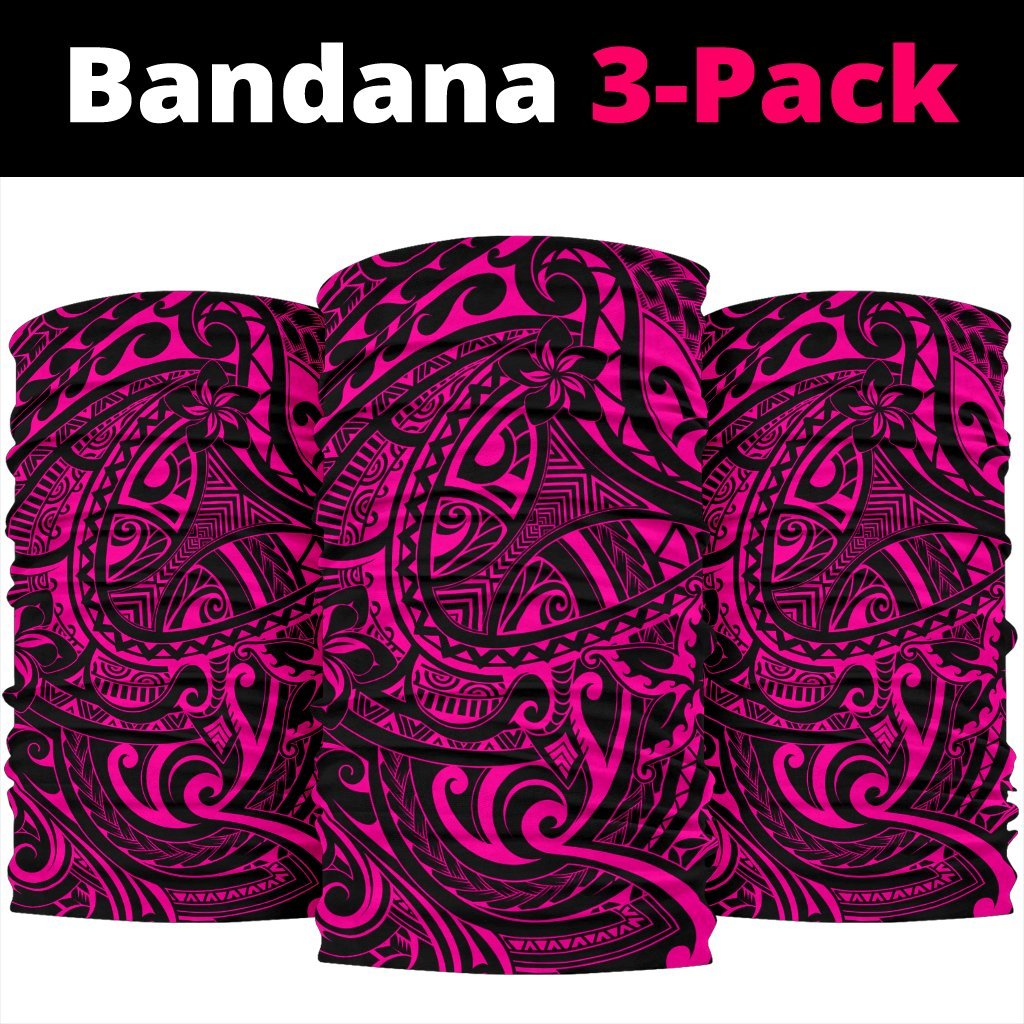 Polynesian Plumeria Tattoo Pink Unisex Bandana One Size Pink - Polynesian Pride