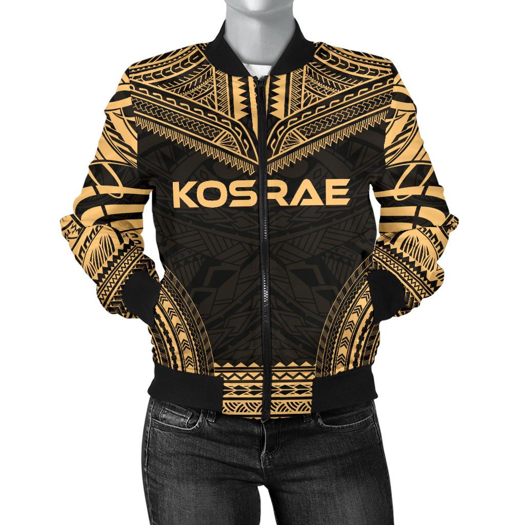 Kosrae Polynesian Chief Women'S Bomber Jacket - Gold Version Gold - Polynesian Pride