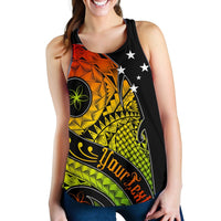 Papua New Guinea Personalised Women's Racerback Tank - PNG Bird And Polynesian Decorative Pattern - Polynesian Pride