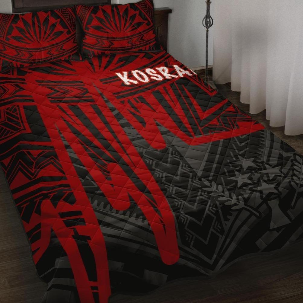 Kosrae Quilt Bed Set - Kosrae Seal In Heartbeat Patterns Style (Red) Red - Polynesian Pride