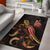 New Caledonia Polynesian Area Rugs - Turtle With Blooming Hibiscus Gold Gold - Polynesian Pride