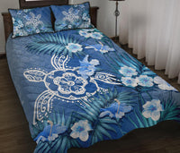 Hawaii Turtle Tropical Flower Polynesian Quilt Bed Set - Anna Style - AH - Polynesian Pride