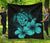 Hawaii Hibiscus Premium Quilt - Turtle Map - Turquoise Blue - Polynesian Pride