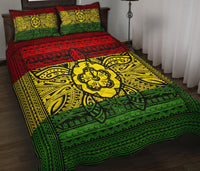 Hawaii Polyensian Kanaka Flag Turtle Quilt Bed Set - Polynesian Pride