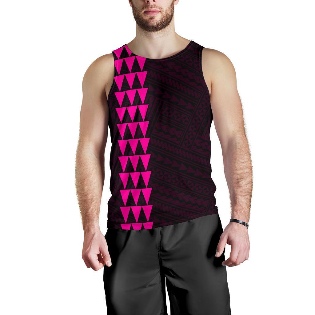 Hawaii Kakau Polynesian Turtle Map Men's Tank Top - Pink - Polynesian Pride