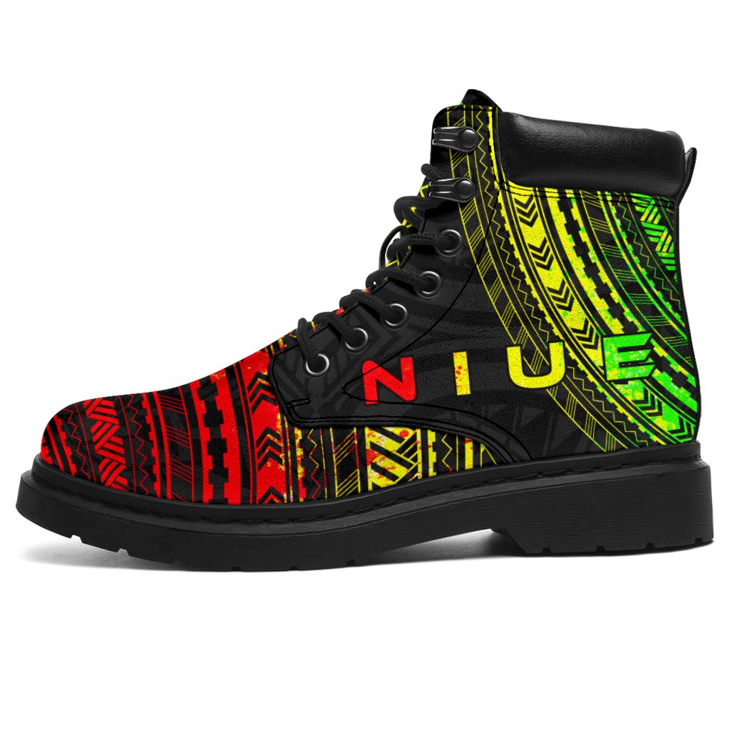 Niue Leather Boots - Polynesian Reggae Chief Version Reggae - Polynesian Pride