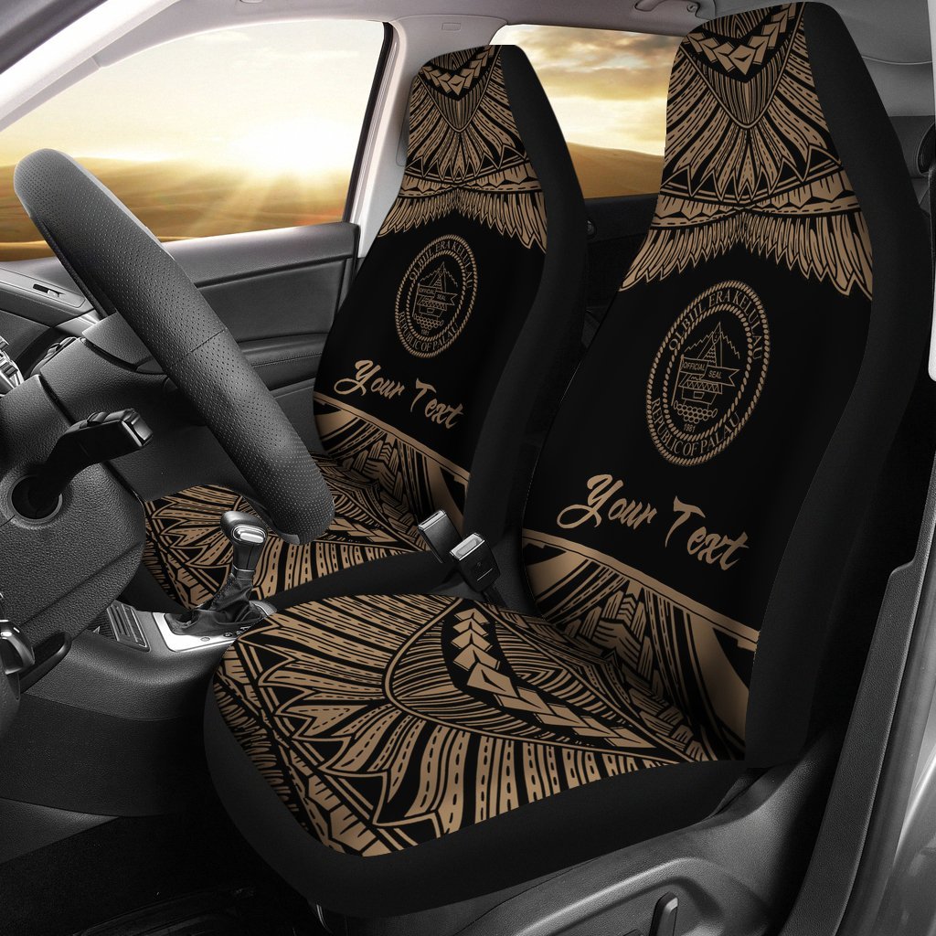 Palau Polynesian Custom Personalised Peisonalised Car Seat Covers - Pride Gold Version Universal Fit Gold - Polynesian Pride