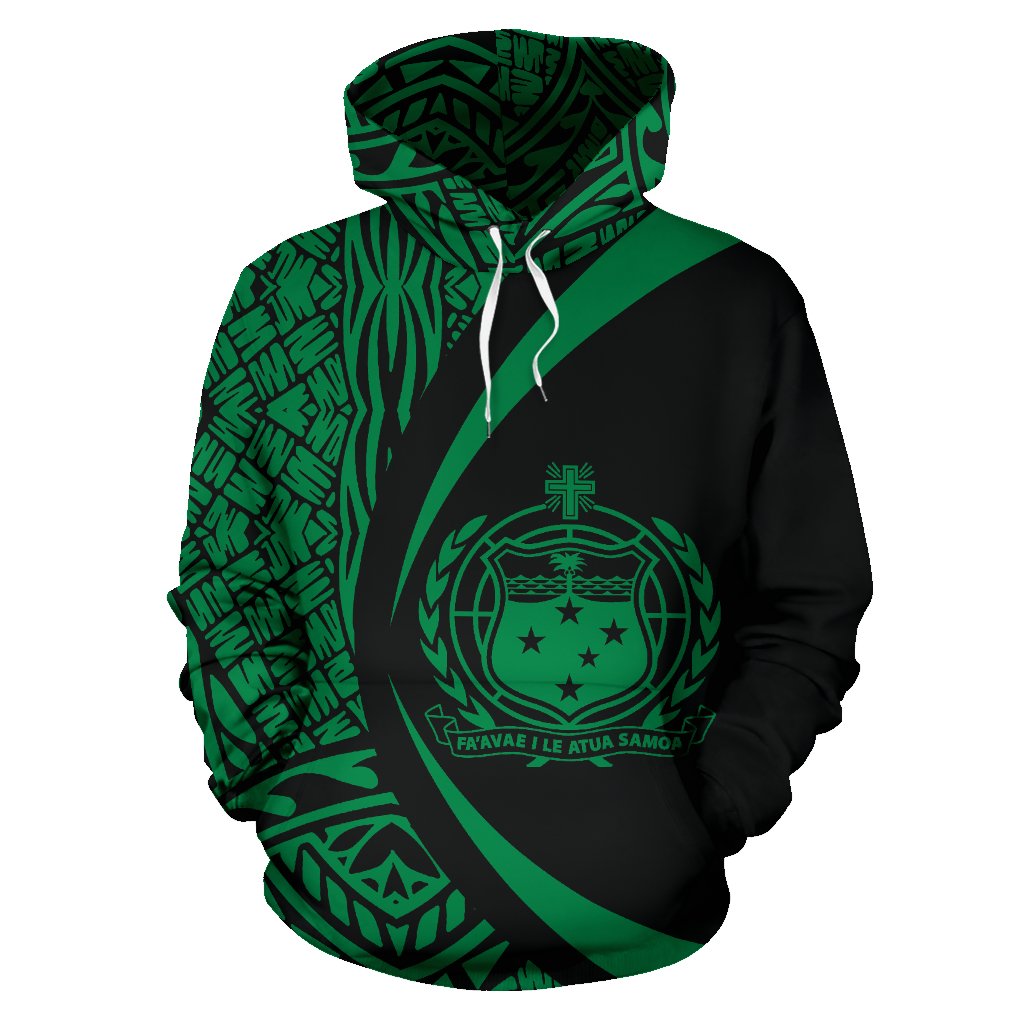 Samoa Polynesian Hoodie Circle Style Green Color - Polynesian Pride