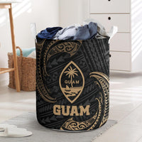 Guam Polynesian Laundry Basket - Gold Tribal Wave One Style One Size Black - Polynesian Pride