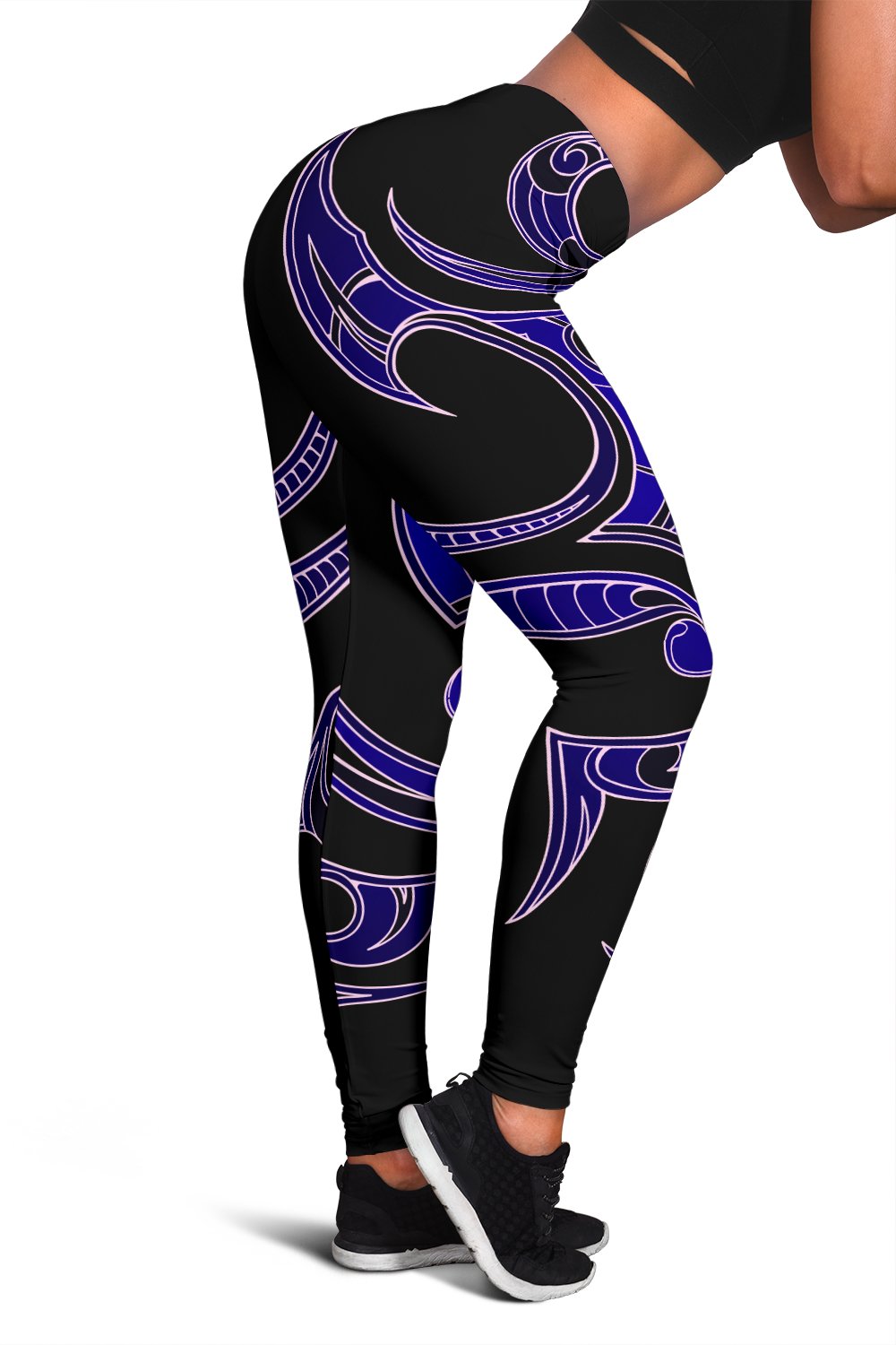 Hawaii Tribal Polynesian Women's Leggings - Blue - Juno Style - AH Blue - Polynesian Pride