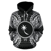 Chuuk Polynesian ll Over Hoodie Map Black - Polynesian Pride