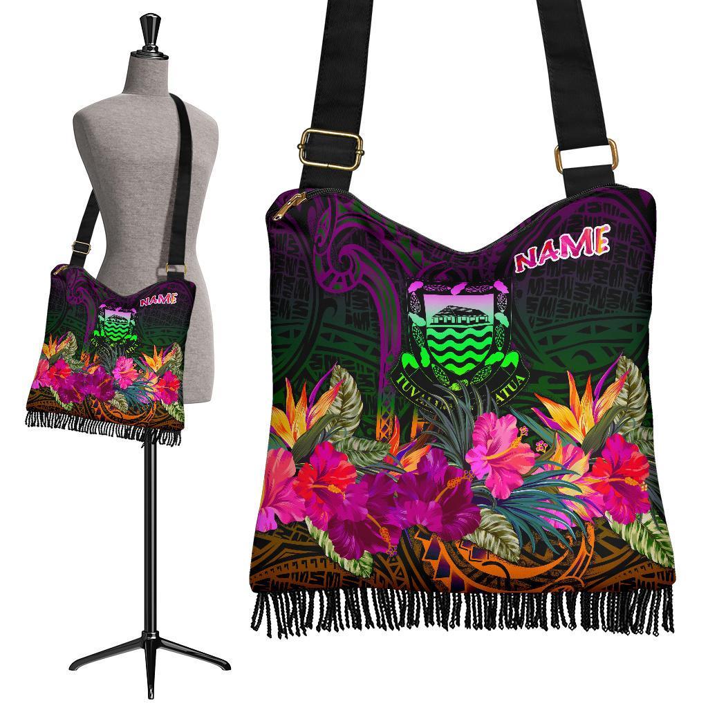 Tuvalu Personalised Crossbody Boho Handbag - Summer Hibiscus One Style One Size Reggae - Polynesian Pride