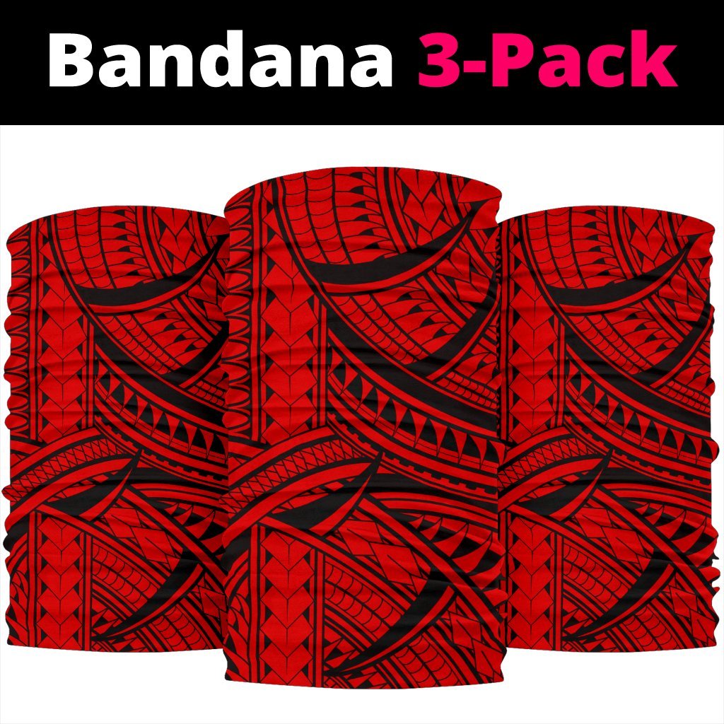 Polynesian Lines Tatau Red Unisex Bandana One Size Red - Polynesian Pride