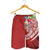 Polynesian American Samoa Men's Shorts - Summer Plumeria (Red) - Polynesian Pride