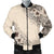 Kosrae Men's Bomber Jacket - The Beige Hibiscus - Polynesian Pride