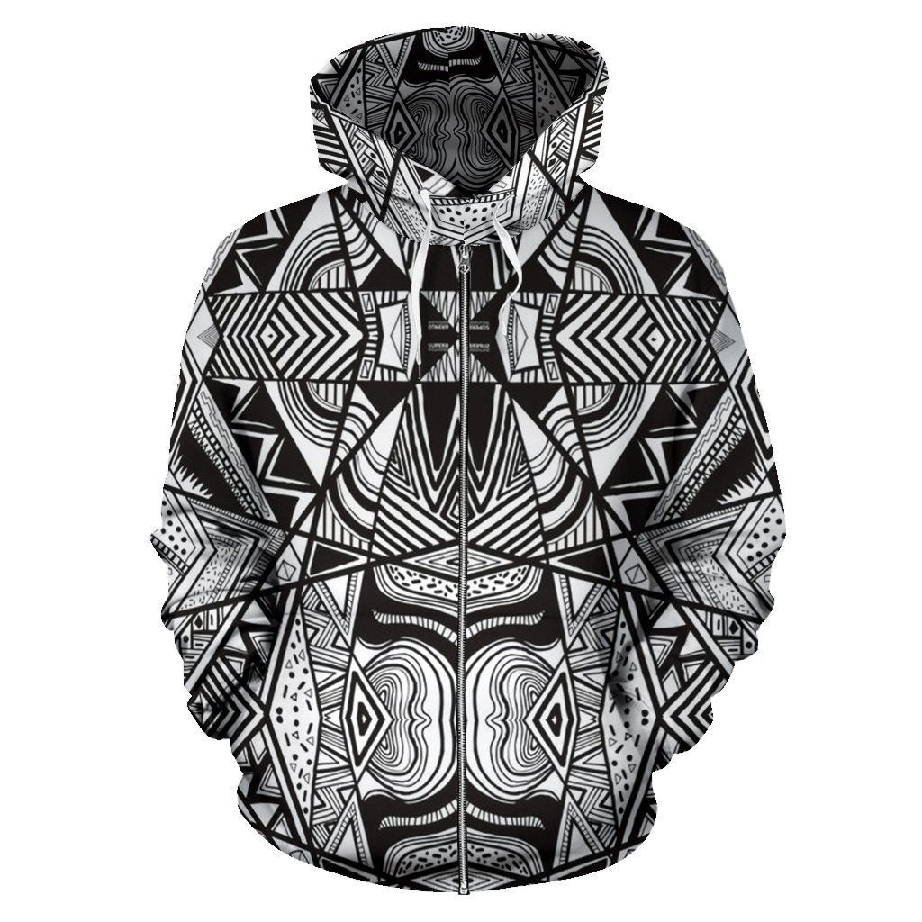 Polynesian Zip up Hoodie Tribal 09 - Polynesian Pride