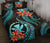 Polynesian Hawaii Quilt Bed Set - Turquoise Plumeria TURQUOISE - Polynesian Pride