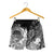 Federated States of Micronesia Women's Shorts - Humpback Whale with Tropical Flowers (White) - Polynesian Pride