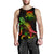 Tuvalu Polynesian Men Tank Top - Turtle With Blooming Hibiscus Reggae - Polynesian Pride