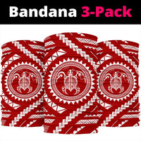 Hawaiian Turtle Map Red Bandana 3 - Pack - Polynesian Pride
