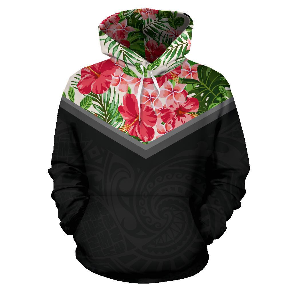 Hawaii Pink Hibiscus Palm Hoodie - Polynesian Pride