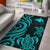 Papua New Guinea Area Rug - Turquoise Tentacle Turtle Turquoise - Polynesian Pride