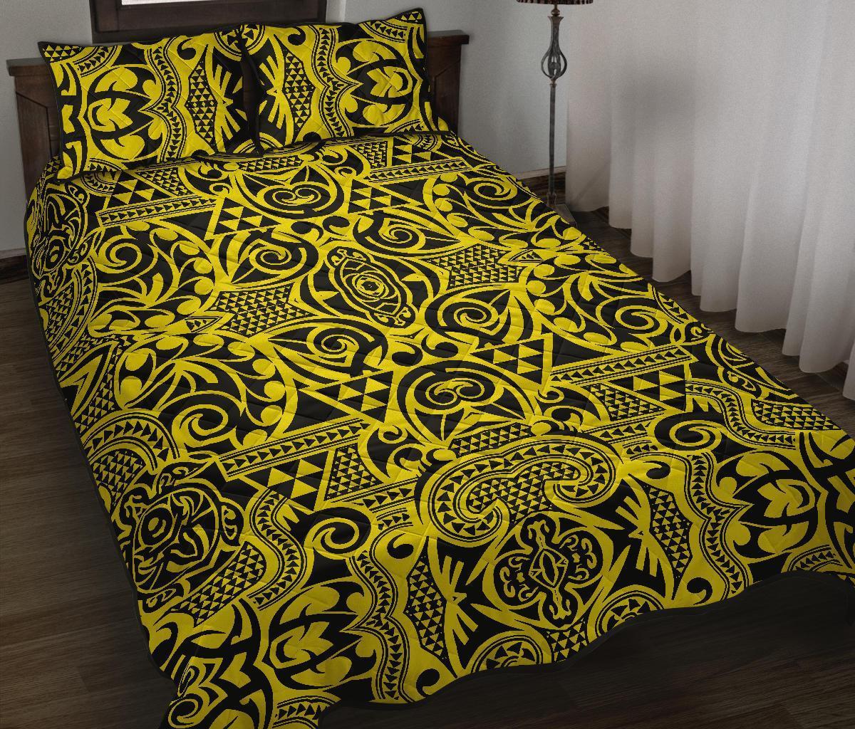 Hawaii Quilt Bed Set Polynesia Kakau Turtle AH - Polynesian Pride