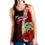 Tuvalu Polynesian Women's Racerback Tank - Coat Of Arm With Hibiscus - Polynesian Pride