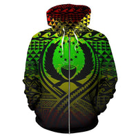 Pohnpei All Over Zip up Hoodie Lift up Reggae - Polynesian Pride