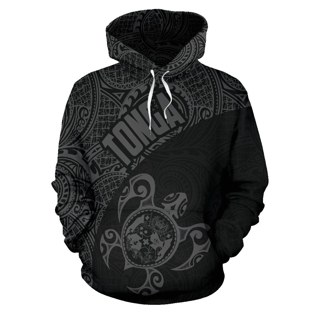 Tonga Hoodie Tonga Coat of Arms In Turtle Polynesian Tattoo 110 - Polynesian Pride