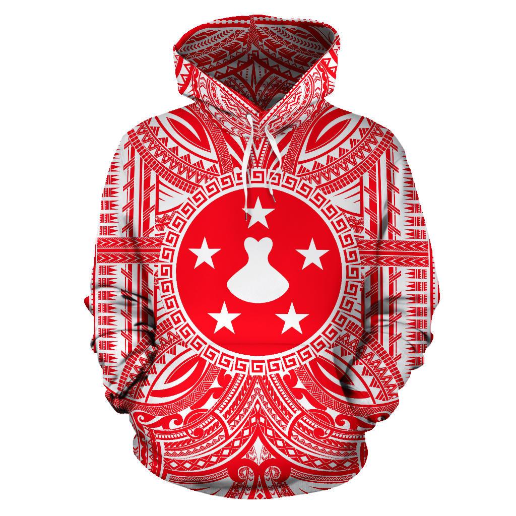 Austral Islands ll Over Hoodie ustral Islands Coat of rms Polynesian Flag Color Unisex Red - Polynesian Pride
