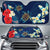Hawaiian Turtle Hibiscus Polynesian Car Sun Shade - Blue - Edna Style - AH Auto Sun Shade Universal Fit Blue - Polynesian Pride