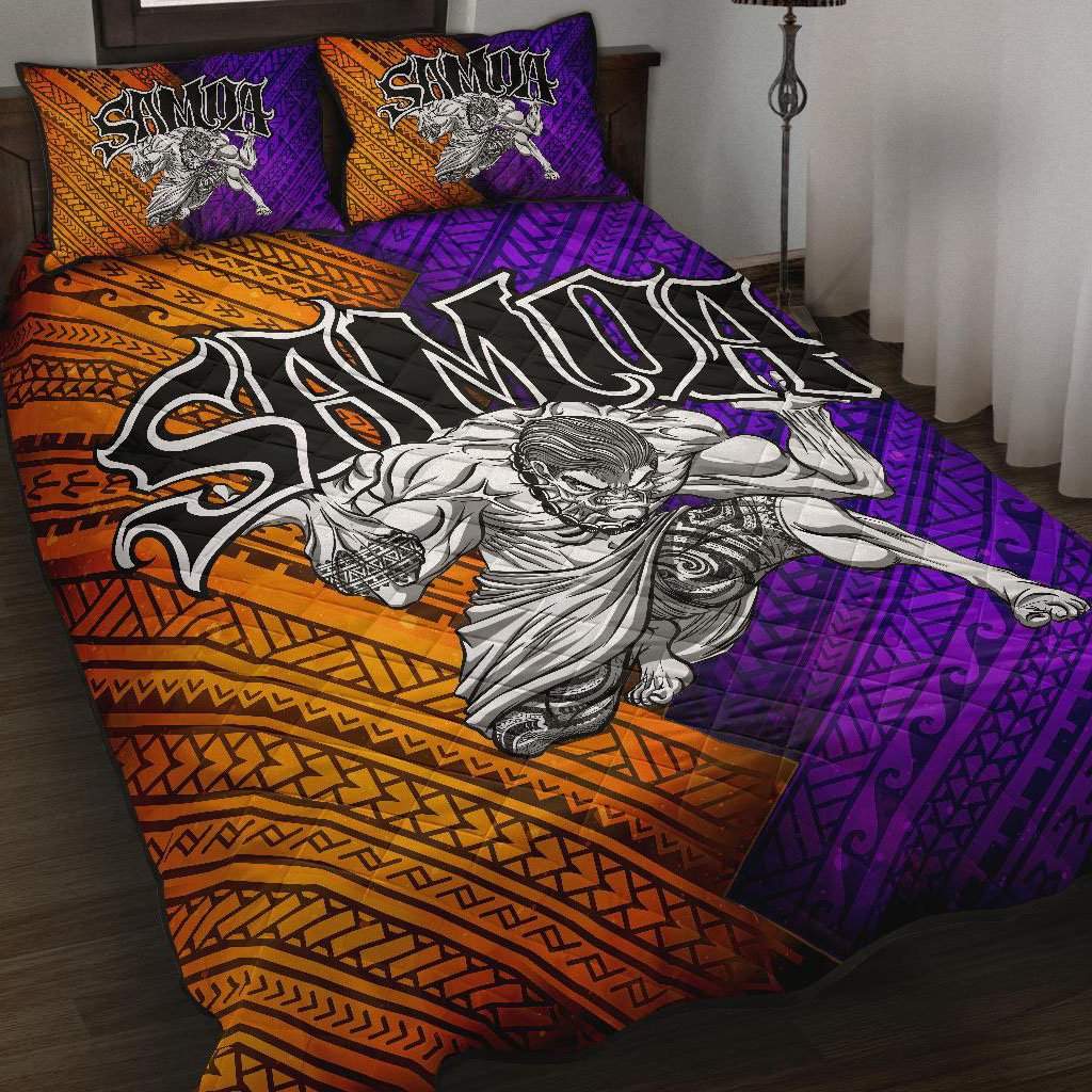 Samoa Quilt Bed Set - Warrior Style Polynesian Patterns Black - Polynesian Pride