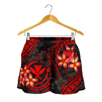 Polynesian Hawaii Women Shorts - Red Plumeria - Polynesian Pride