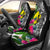 New Caledonia Custom Personalised Car Seat Covers White - Turtle Plumeria Banana Leaf Universal Fit White - Polynesian Pride