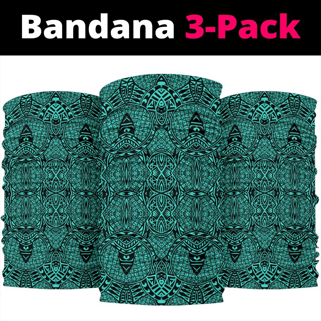 Polynesian Lauhala Mix Turquoise Bandana 3 - Pack - Polynesian Pride